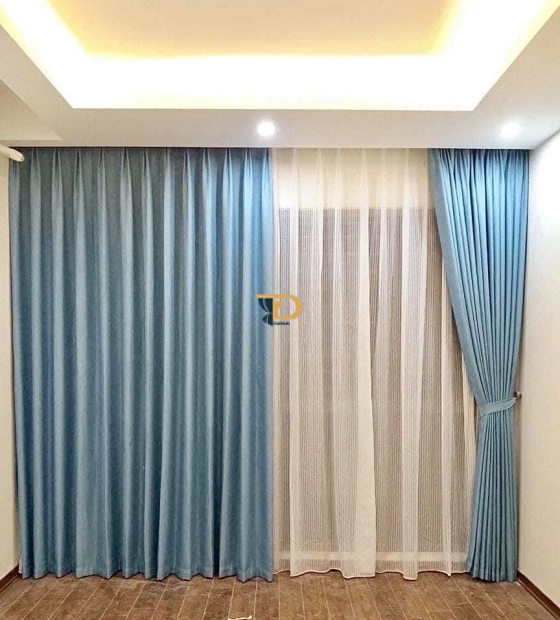 Rèm vải 2 lớp giá rẻ chống nắng tốt cho căn hộ gia đình