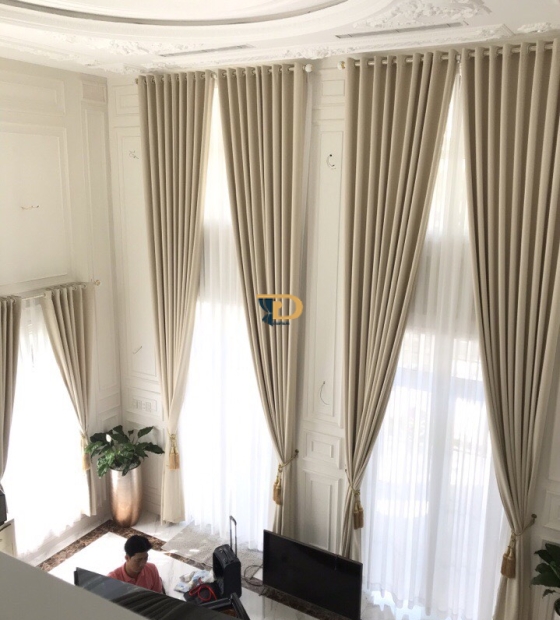 Rèm vải 2 lớp thông tầng